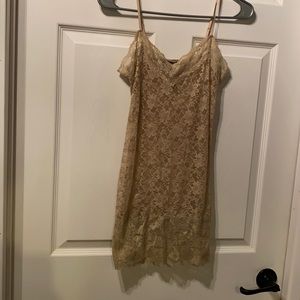 Lace, flower print dress.